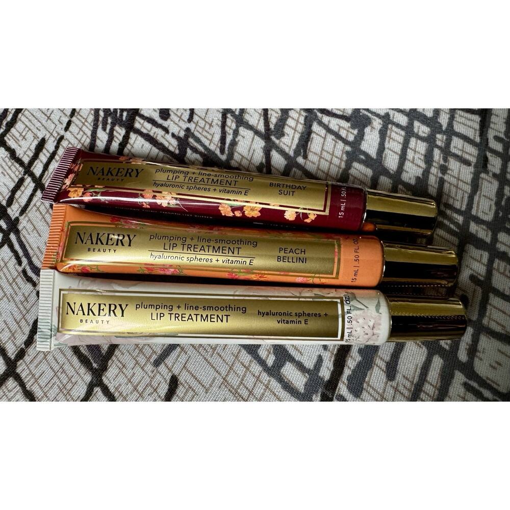 3 Nakery Plumping & Smoothing Treatment. Birthday Suit, Peach , & Hyaluronic